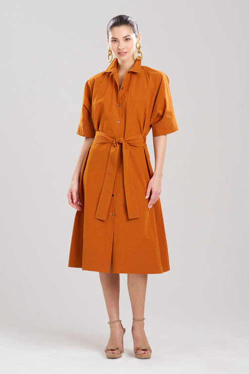 Taffeta Belted Shirt Dress - Image 8