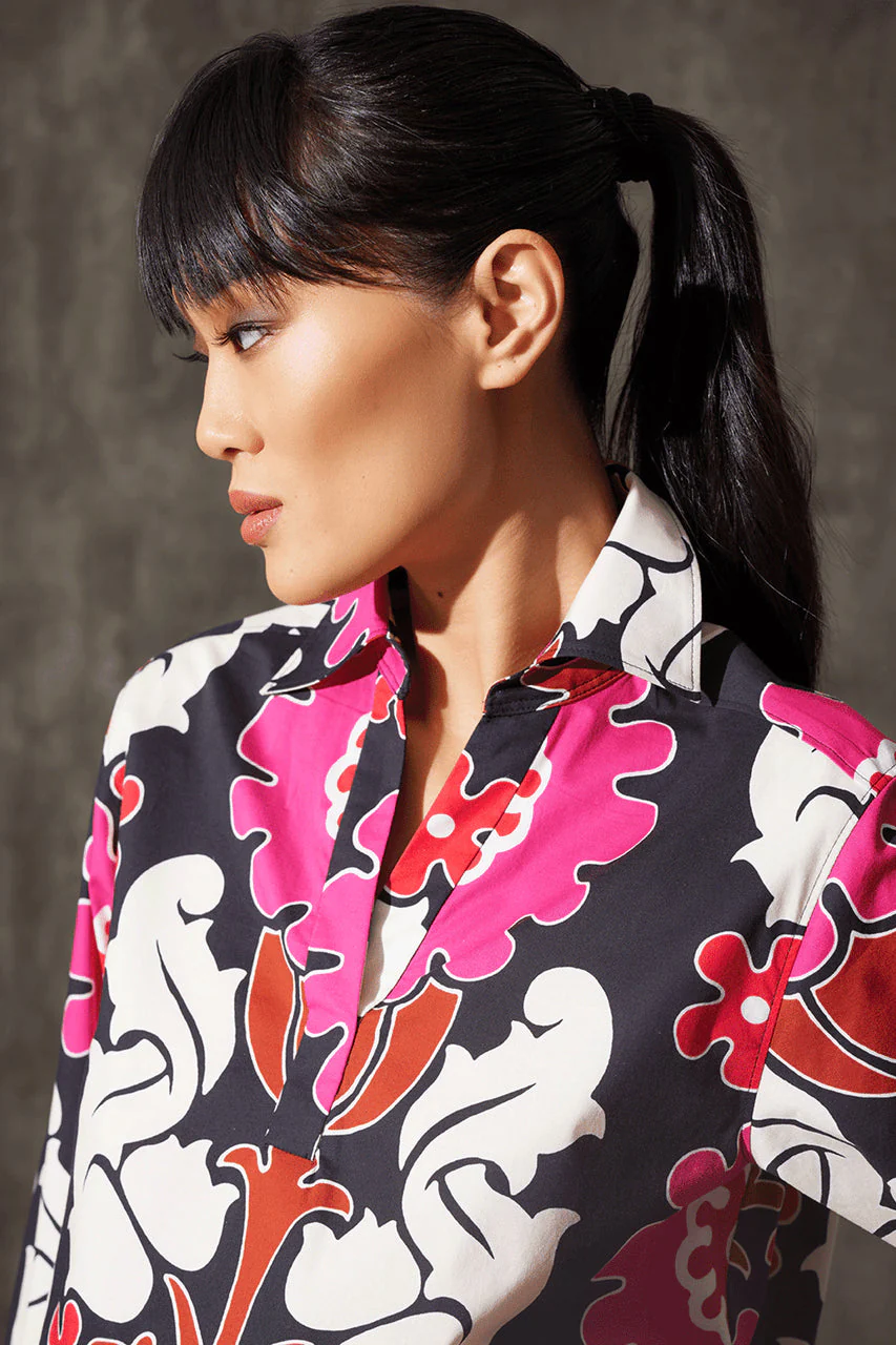 Talitha Cotton Poplin Asymmetrical Flounce Shirt - Image 4