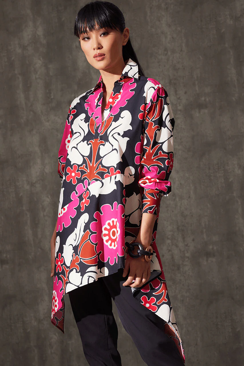 Talitha Cotton Poplin Asymmetrical Flounce Shirt - Image 5
