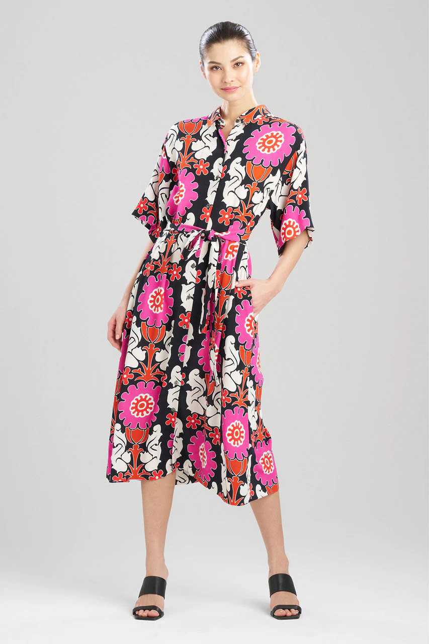 Talitha Crepe A-Line Belted Shirtdress
