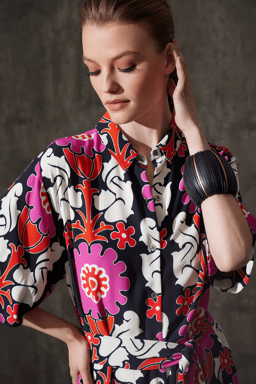 Talitha Crepe A-Line Belted Shirtdress - Image 4