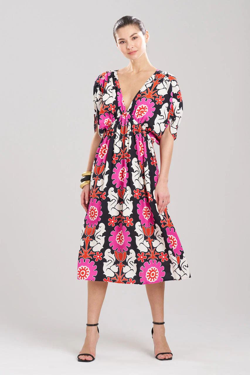 Talitha Crepe Shirred Empire Waist Dress