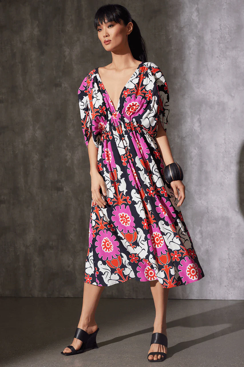 Talitha Crepe Shirred Empire Waist Dress - Image 3