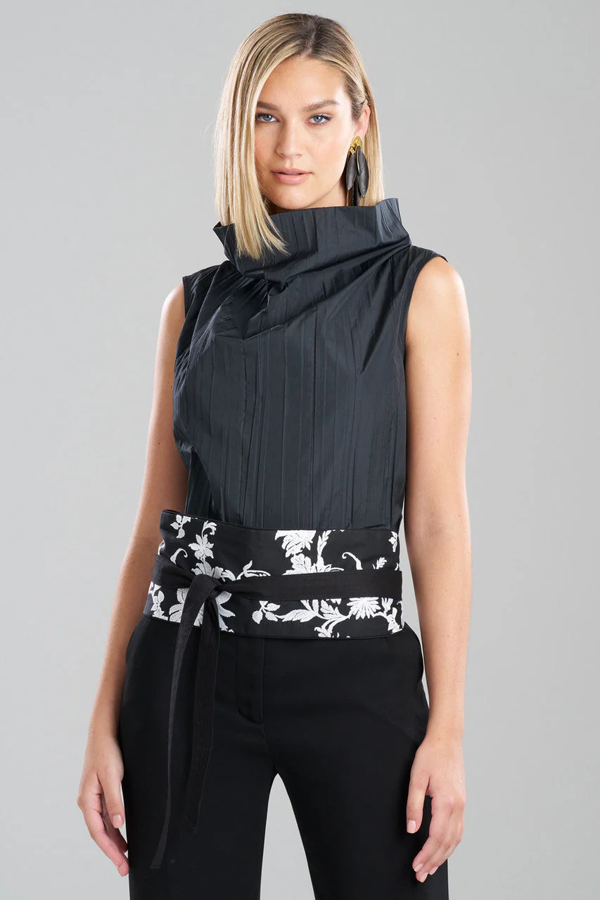 Tangier Embroidered Cotton Obi Belt - Image 3