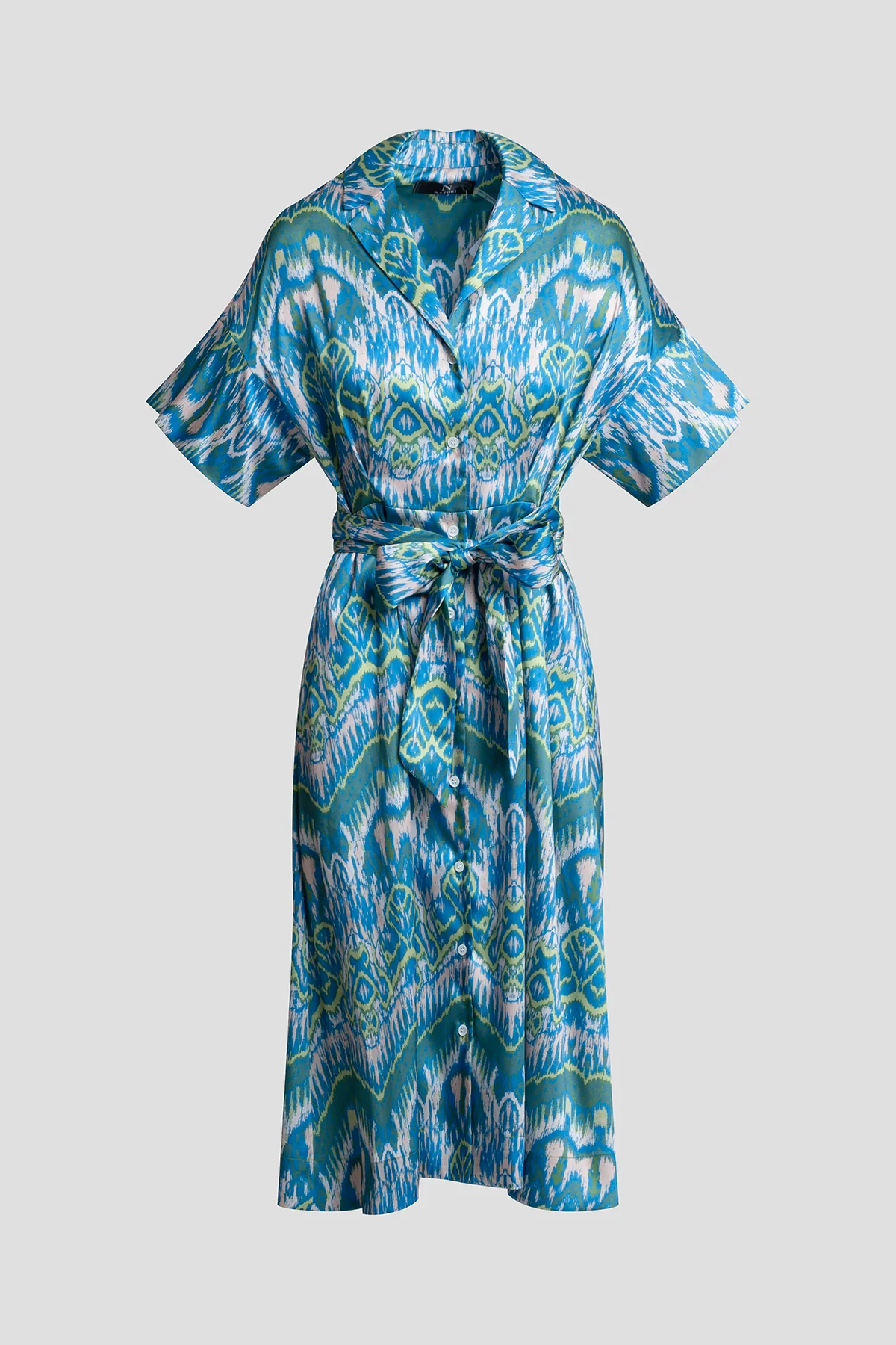 Tau Ikat Silky Twill Shirtdress - Image 3