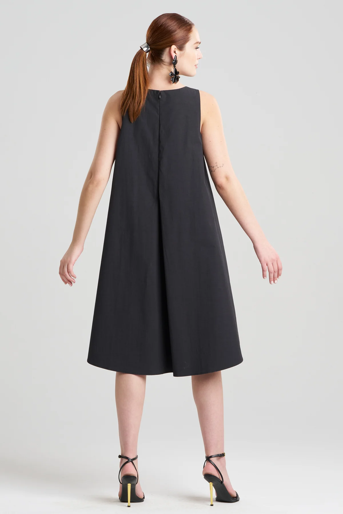 Tech Cotton Taffeta Asymmetric Dress - Image 2