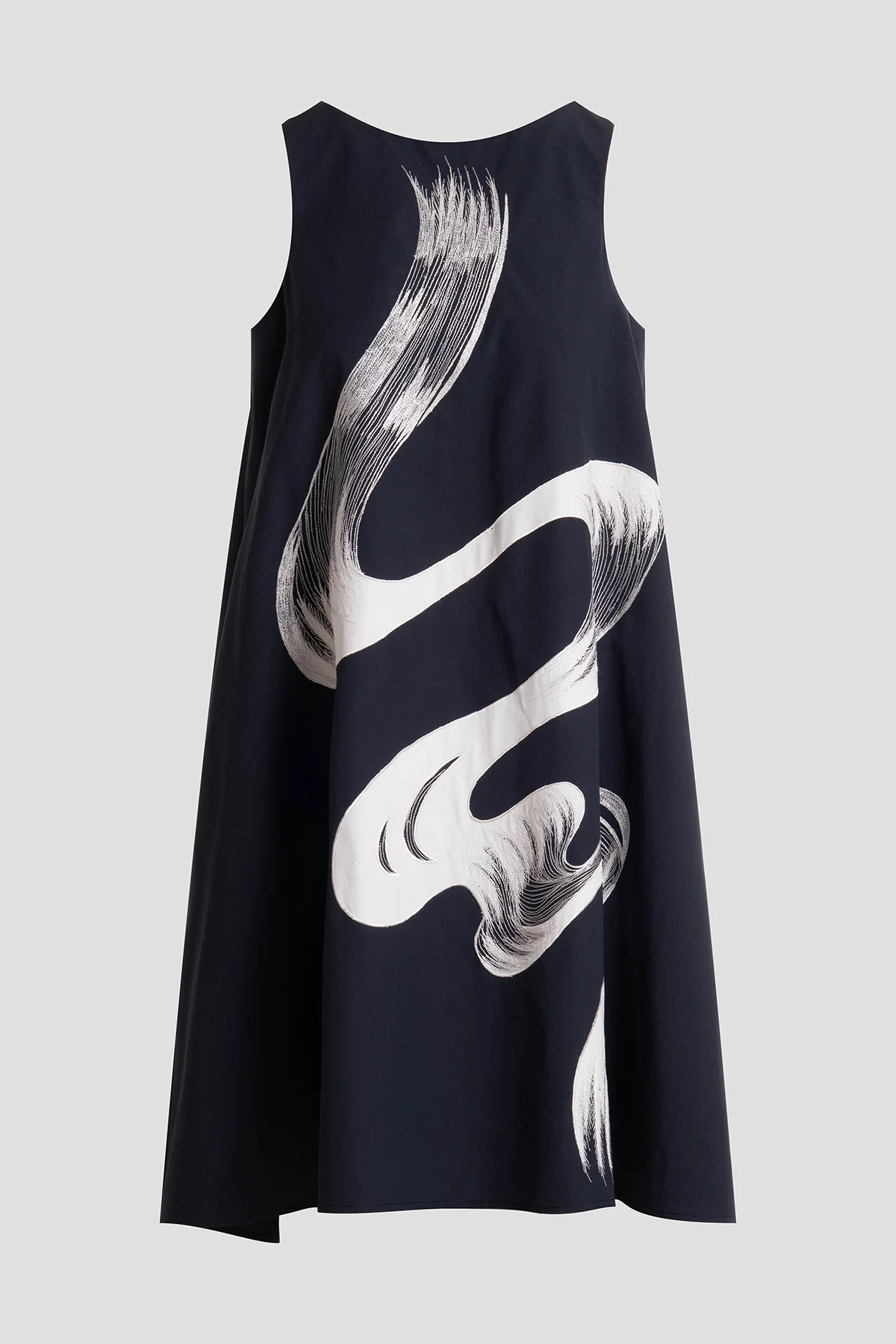 Tech Cotton Taffeta Asymmetric Dress - Image 3