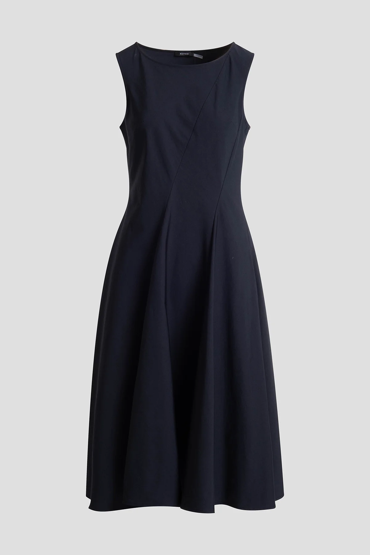 Tech Cotton Taffeta Asymmetrical Seam Dress - Image 3