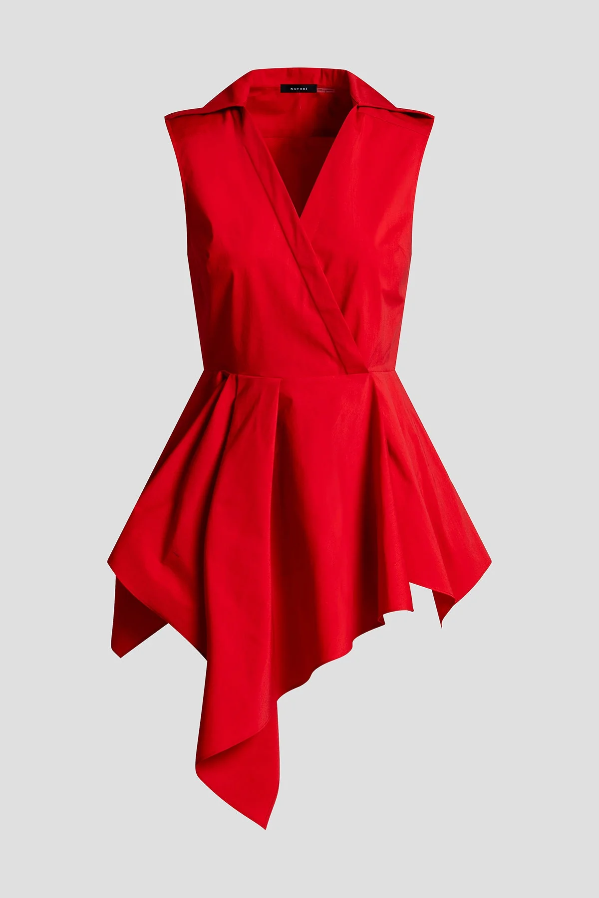 Tech Cotton Taffeta Cascade Peplum Shirt - Image 4