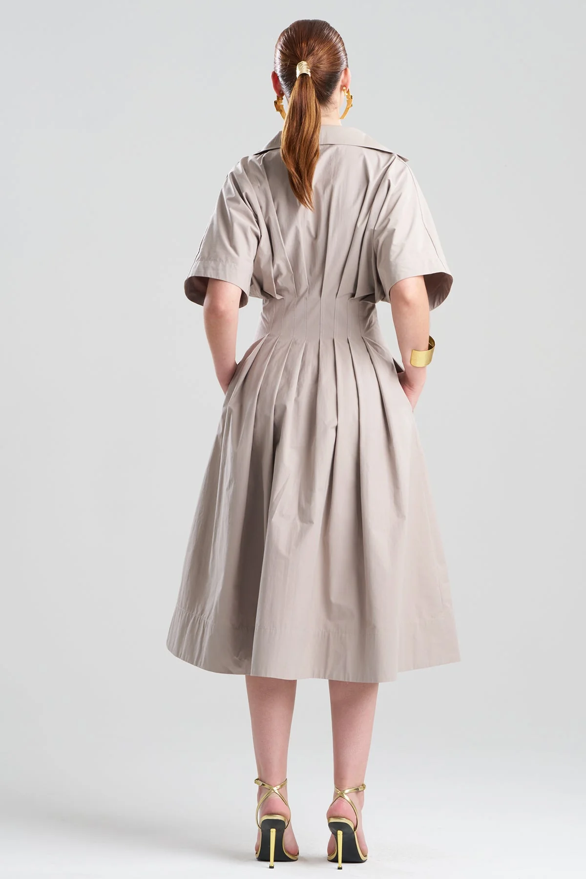 Tech Cotton Taffeta Collar Dress - Image 3