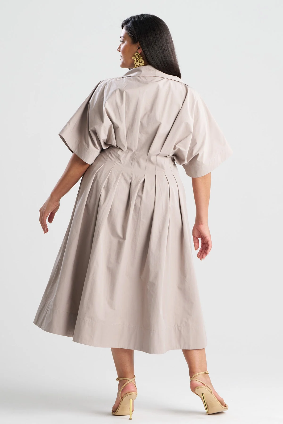 Tech Cotton Taffeta Collar Dress - Image 5