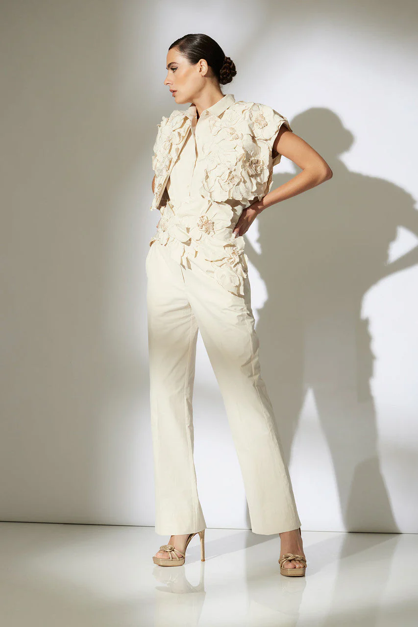Tech Cotton Taffeta Embroidered Bolero - Image 4