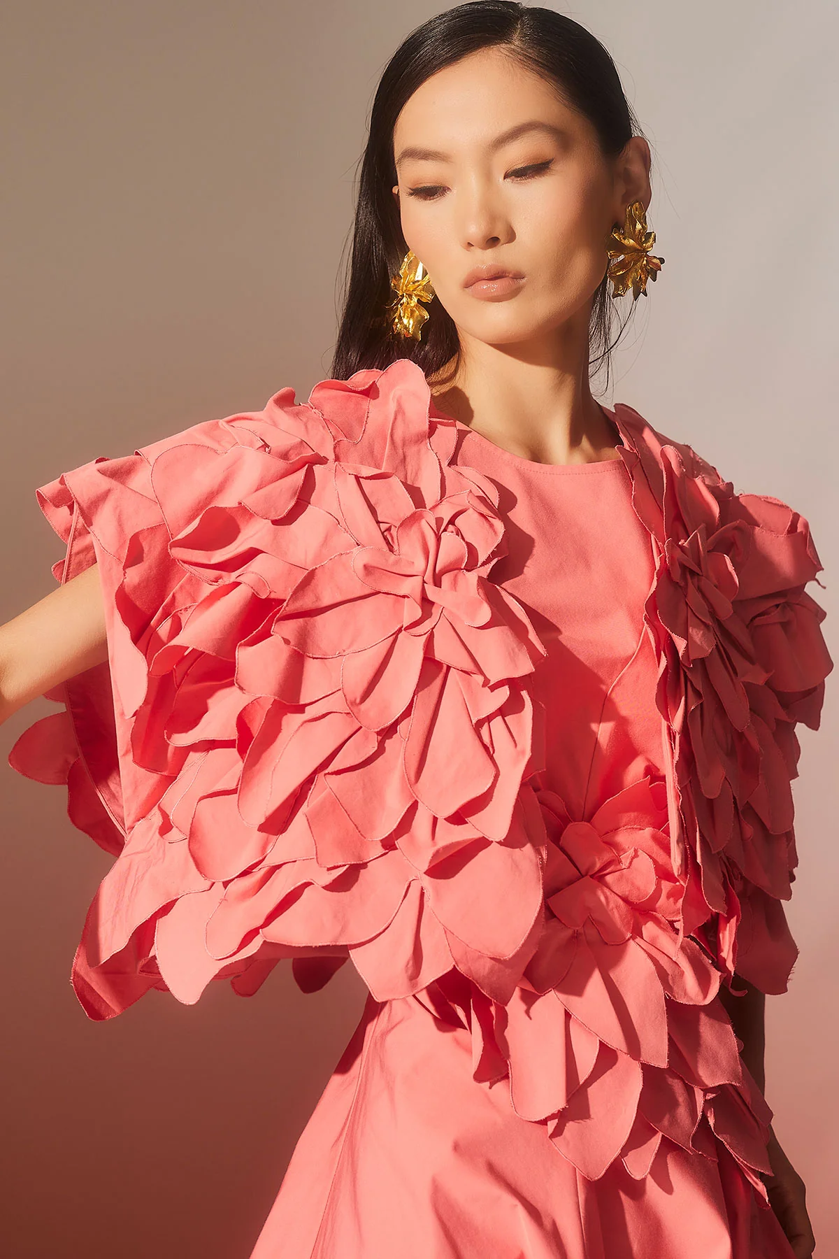 Tech Cotton Taffeta Embroidered Floral Bolero - Image 4