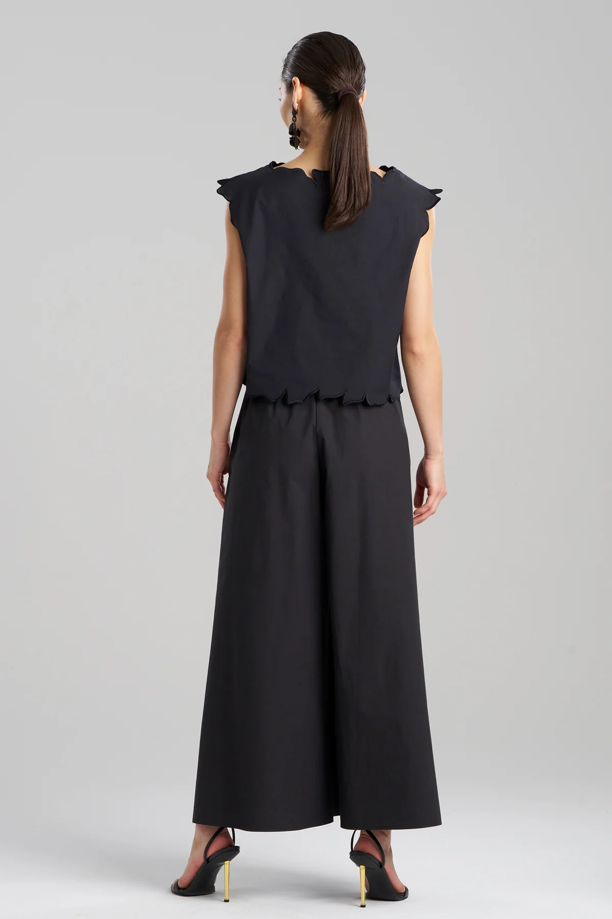 Tech Cotton Taffeta Embroidered Square Top - Image 2