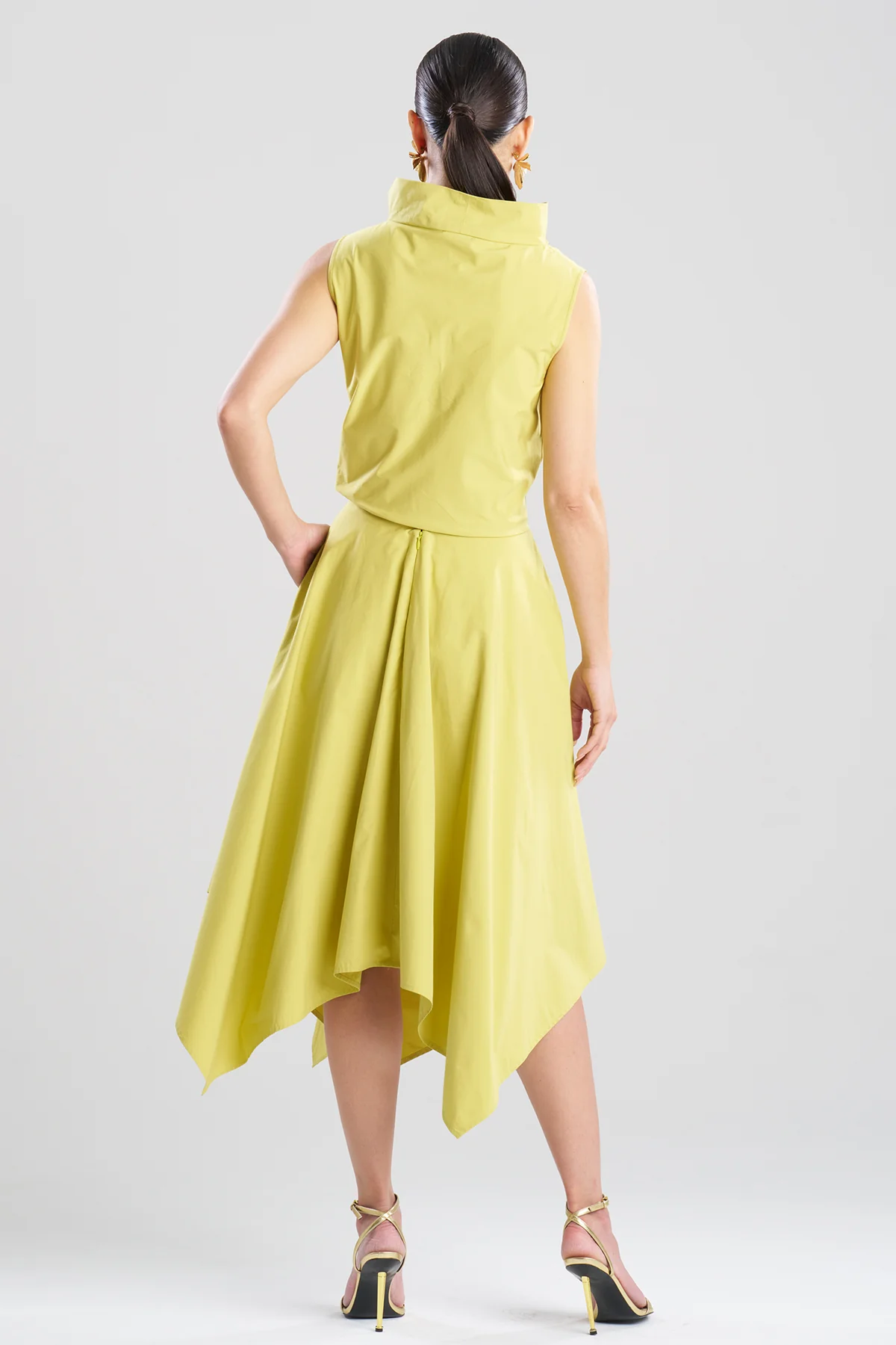 Tech Cotton Taffeta Handkerchief Hem Skirt - Image 3