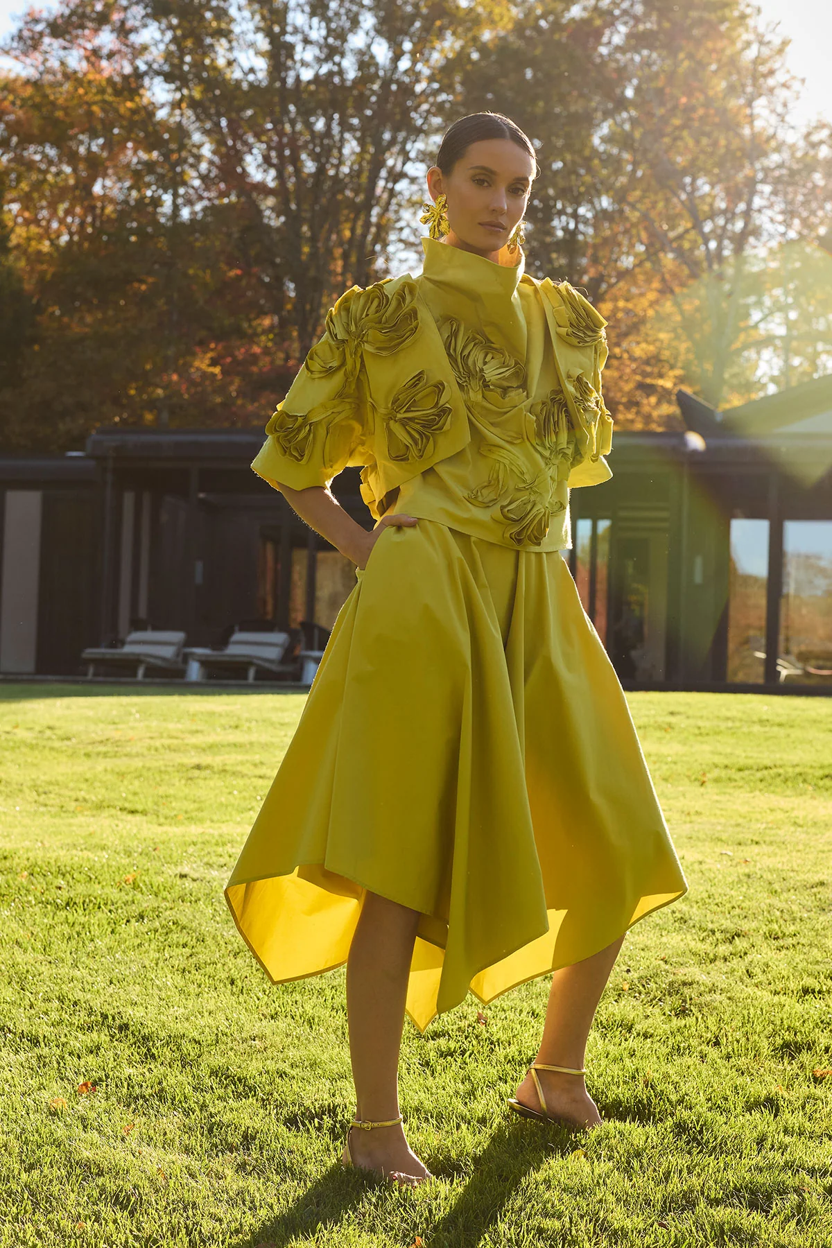 Tech Cotton Taffeta Handkerchief Hem Skirt - Image 6