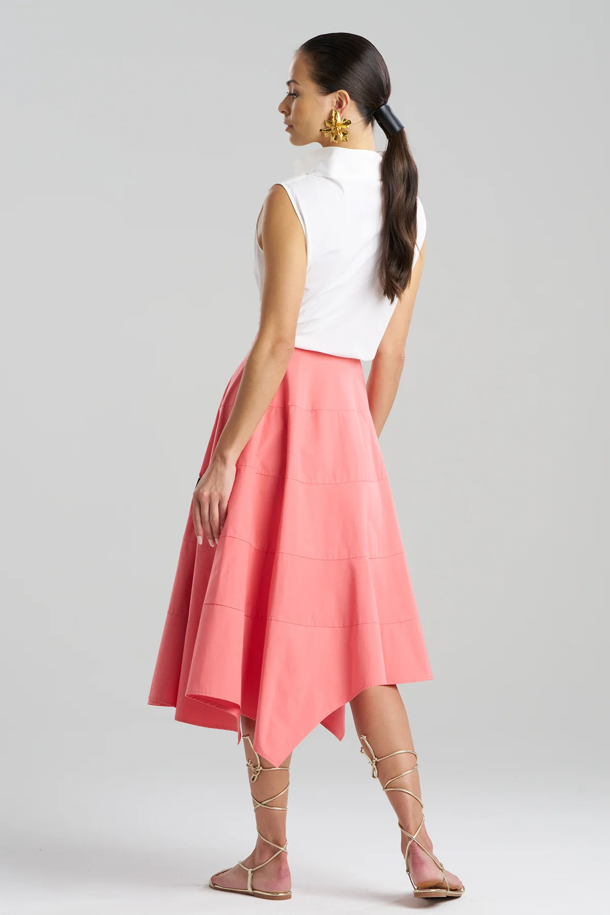 Tech Cotton Taffeta Origami Spiral Skirt - Image 2