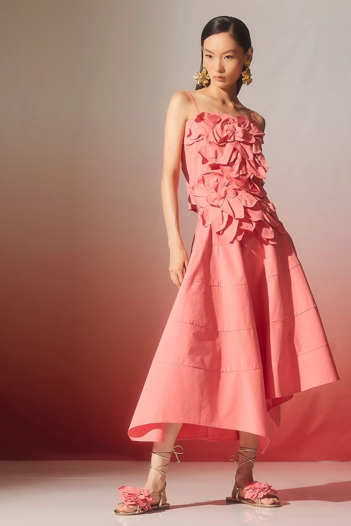Tech Cotton Taffeta Origami Spiral Skirt - Image 3
