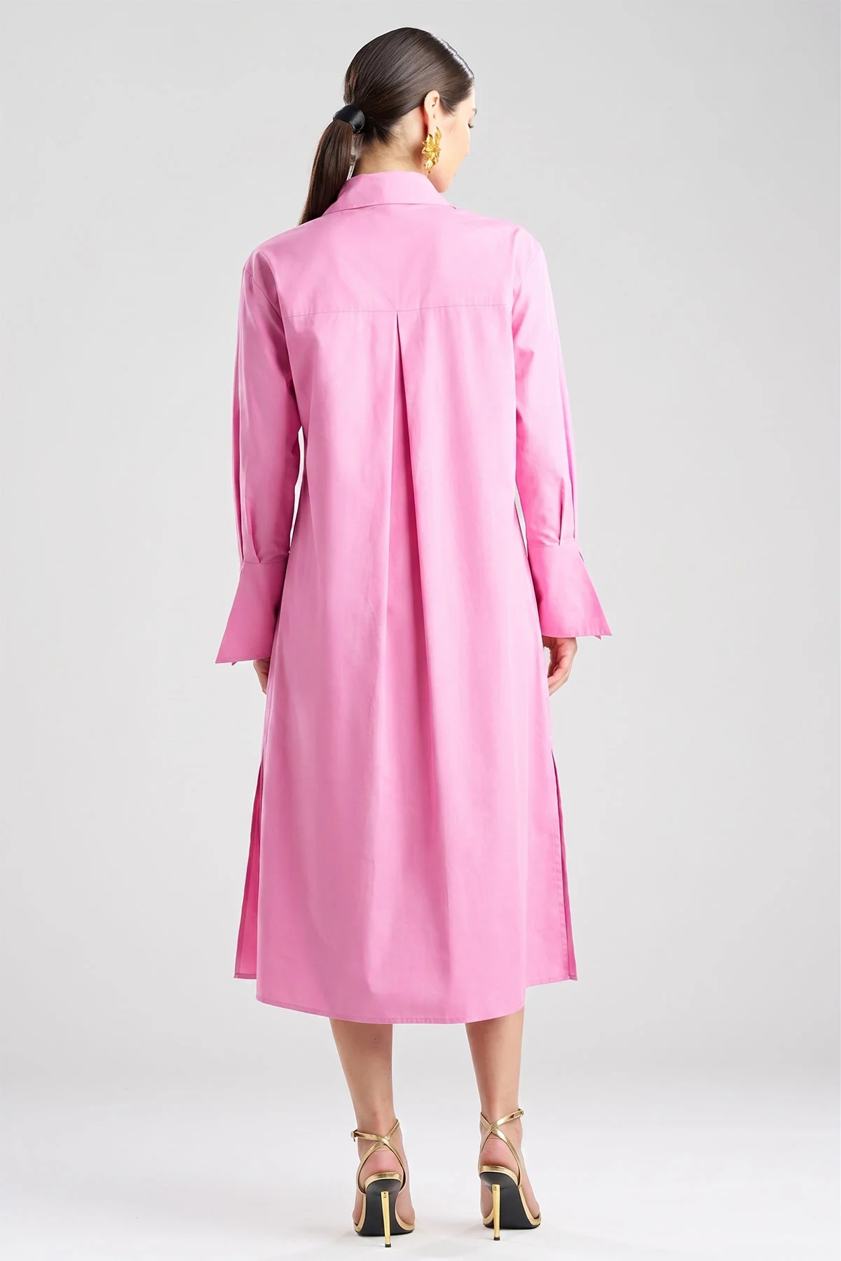 Tech Cotton Taffeta Tunnel Belted Trapeze Dress - Image 3