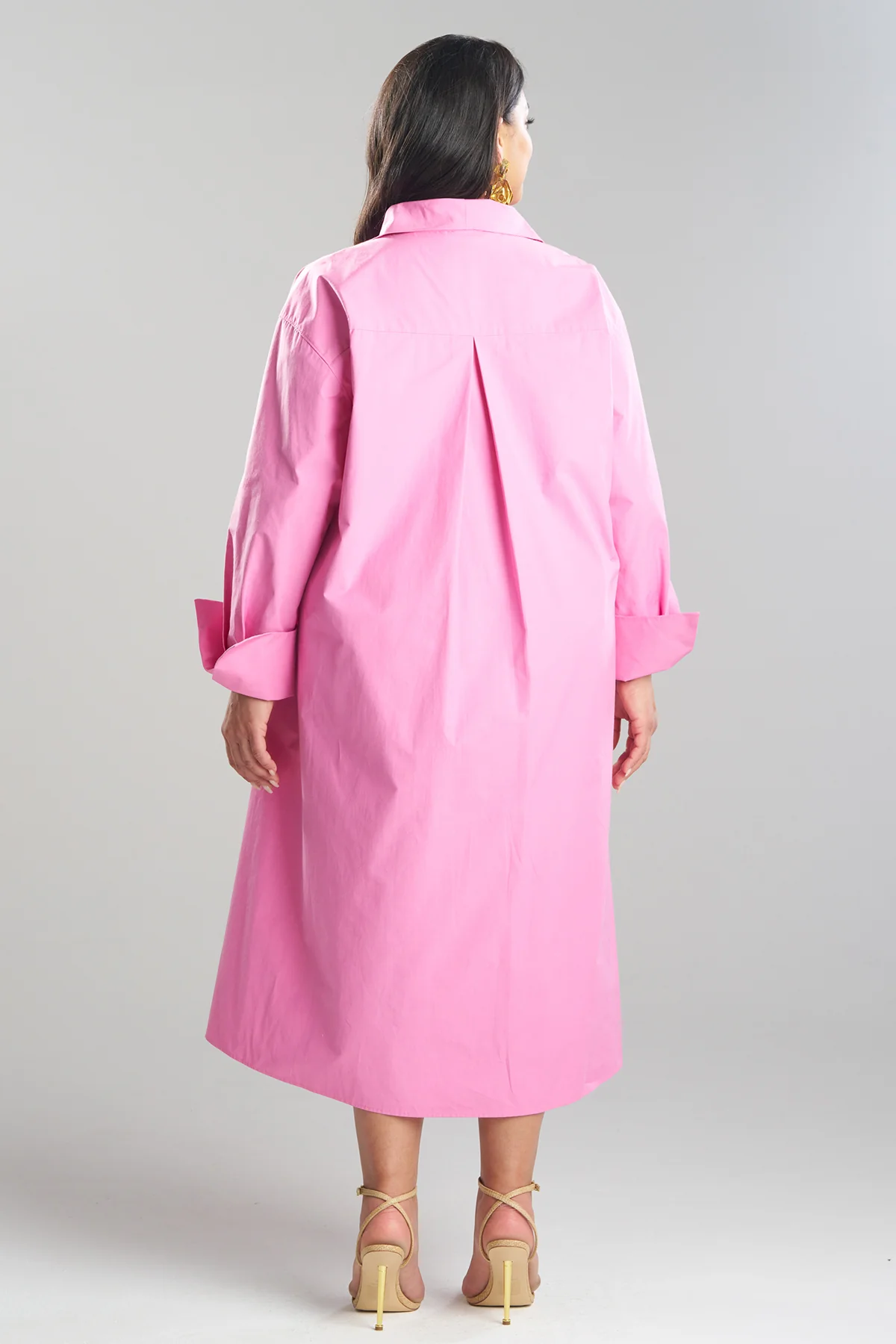 Tech Cotton Taffeta Tunnel Belted Trapeze Dress - Image 5