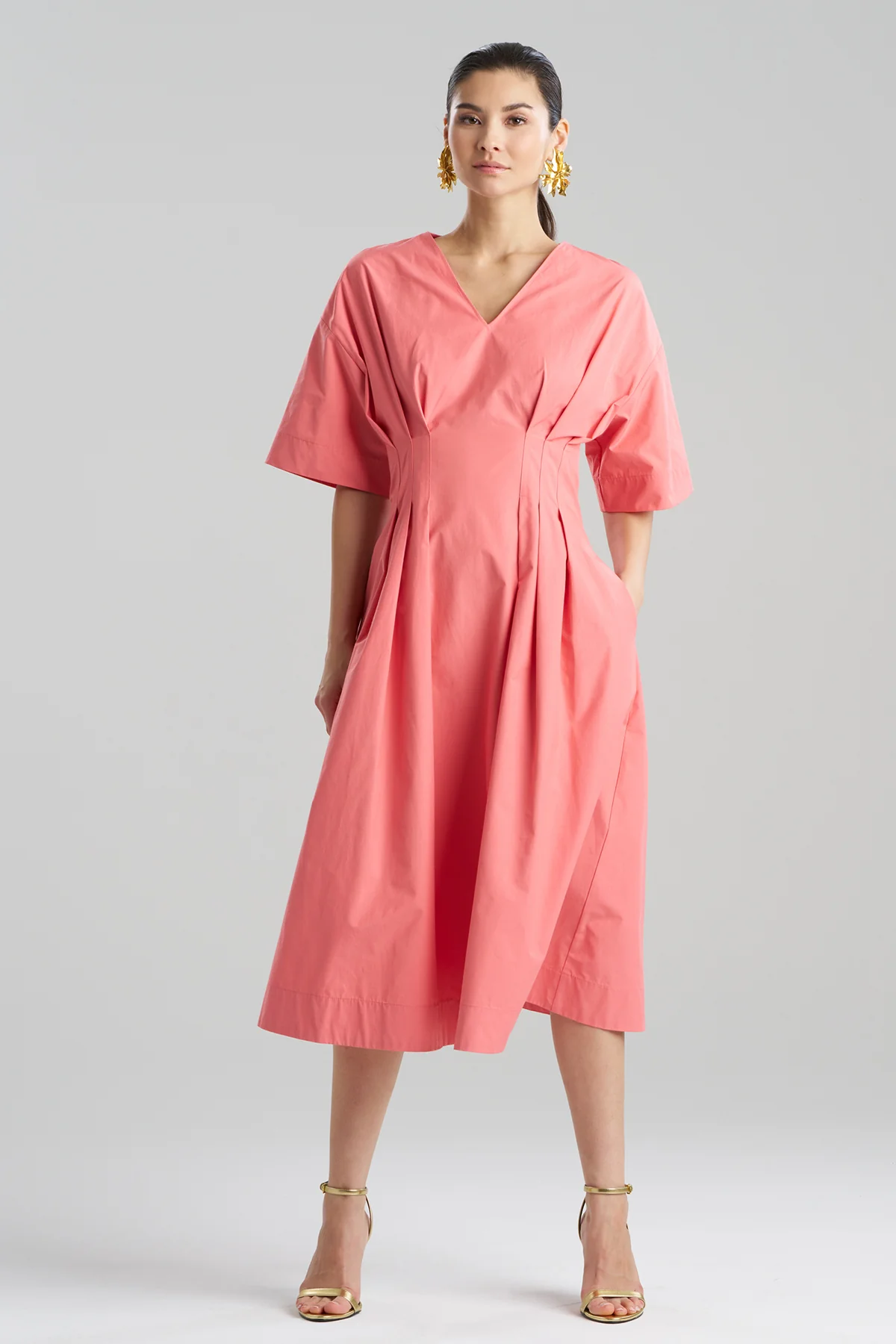 Tech Cotton Taffeta V-Neck Dress - Image 2