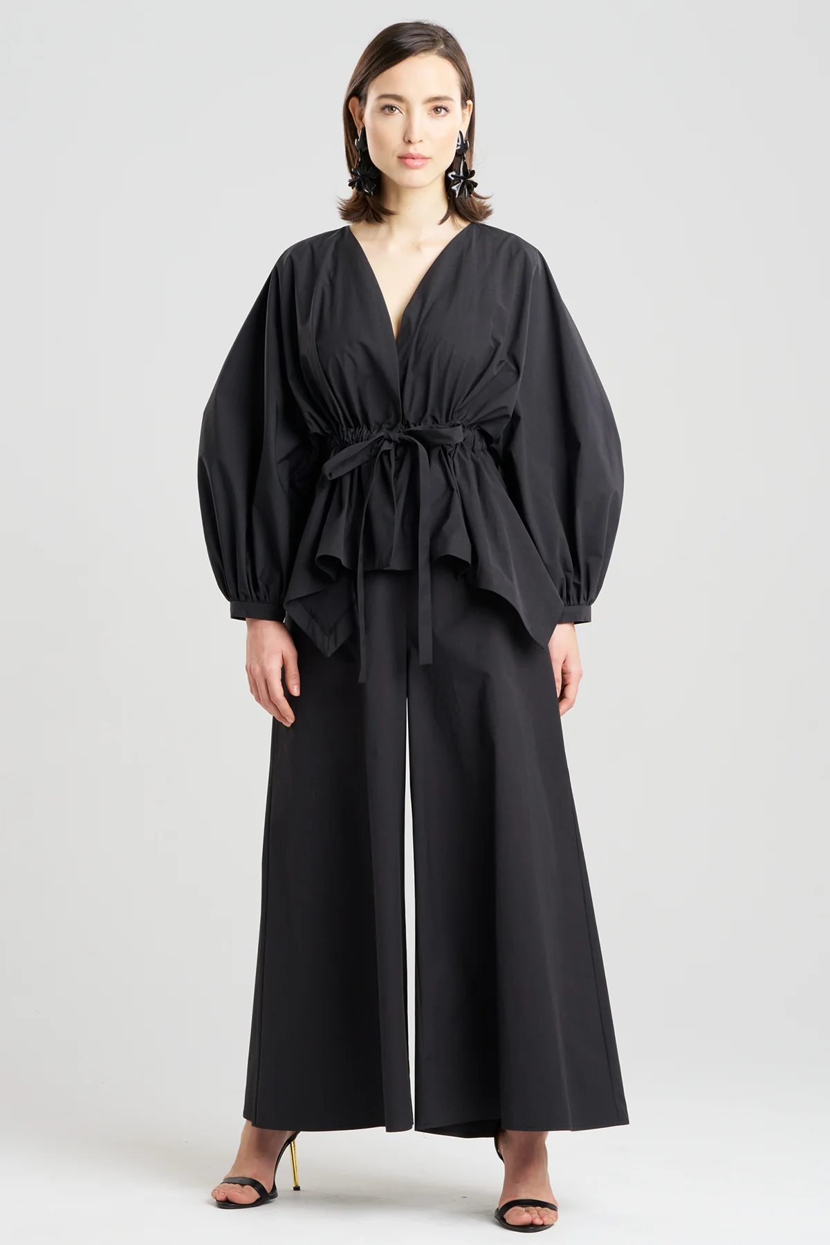 Tech Cotton Taffeta Voluminous Sleeve Jacket - Image 2