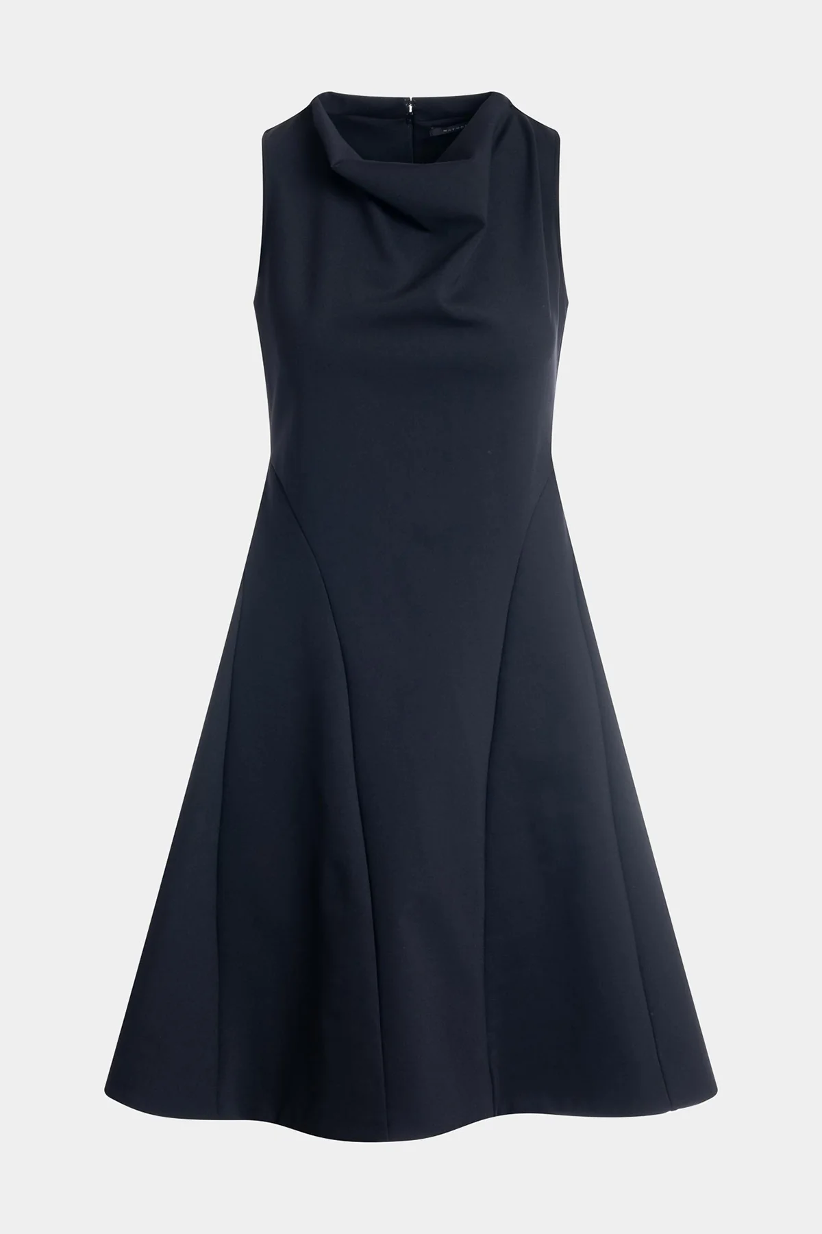 Techno Crepe Fit & Flare Funnel Neck Dress - Image 3
