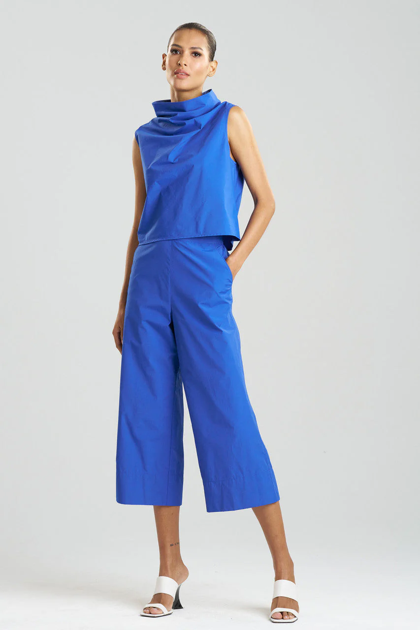 Techno Poplin Cowl Top