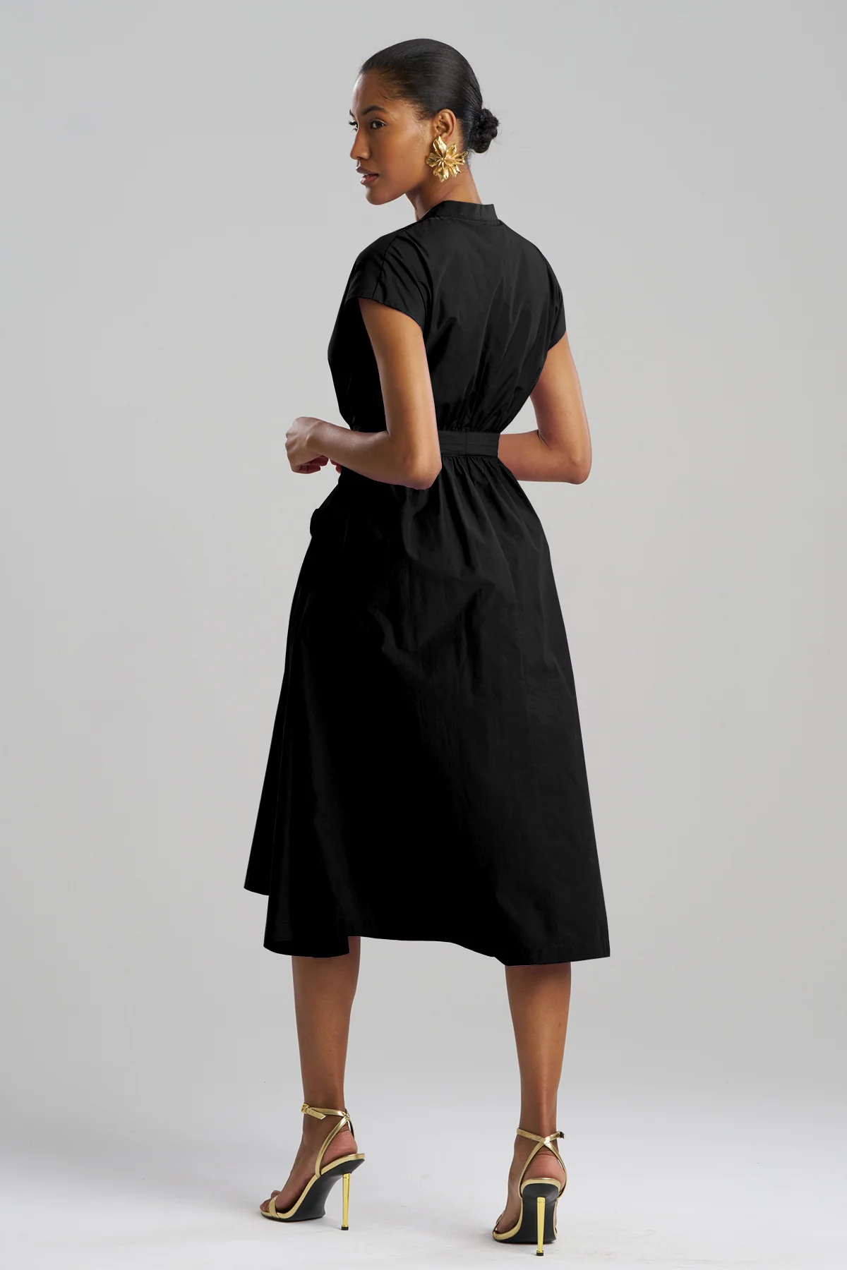 Techno Poplin Tie Front Dress - Image 2
