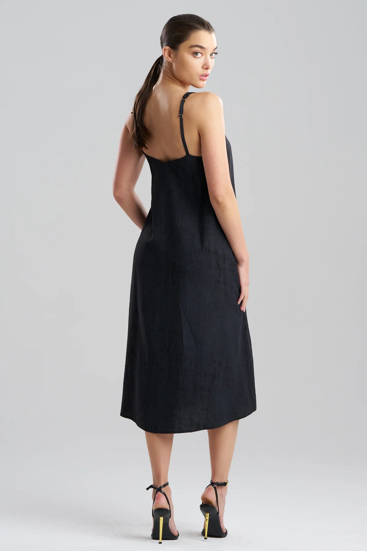 Terra Foil Crinkle Scoop Neck Slip Dress - Image 2
