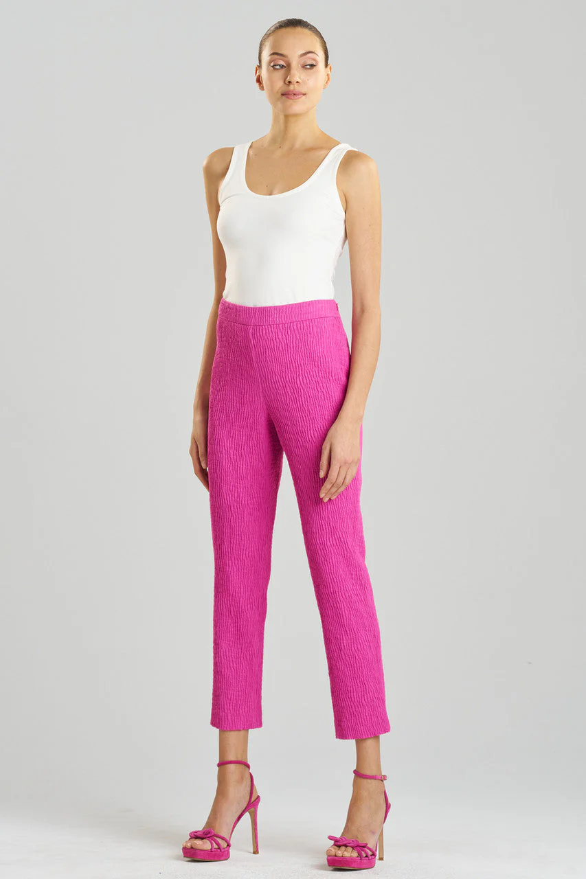 Textured Cotton Jacquard Ankle Pants