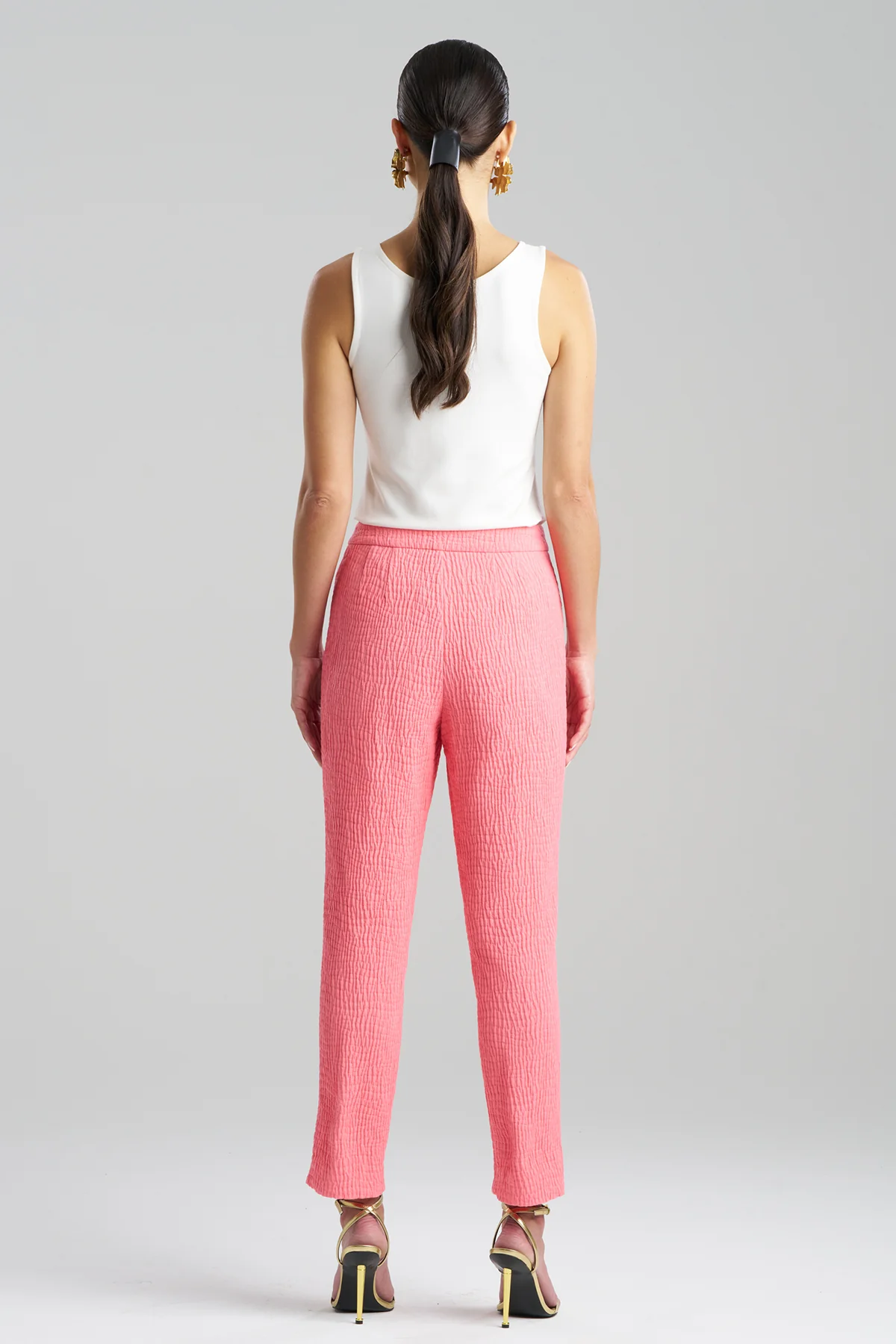 Textured Cotton Jacquard Ankle Pants - Image 2