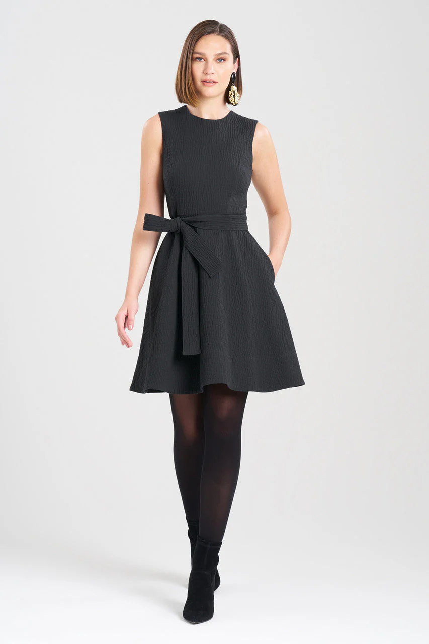 Textured Cotton Jacquard Fit & Flare Dress