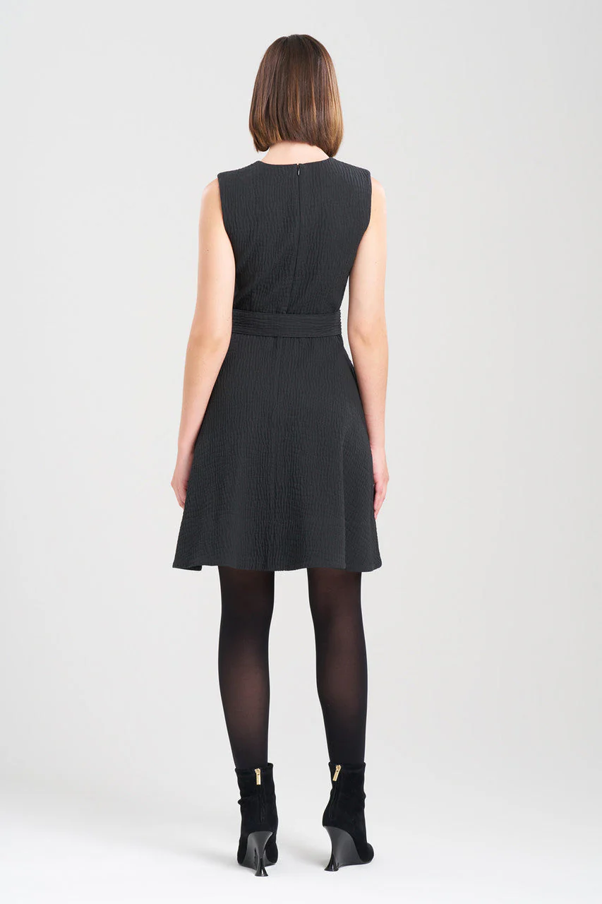Textured Cotton Jacquard Fit & Flare Dress - Image 2