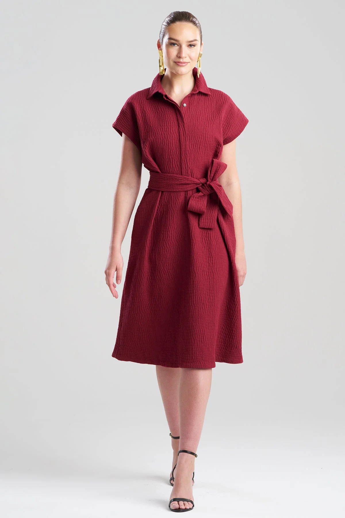Textured Cotton Jacquard Shirtdress - Image 2