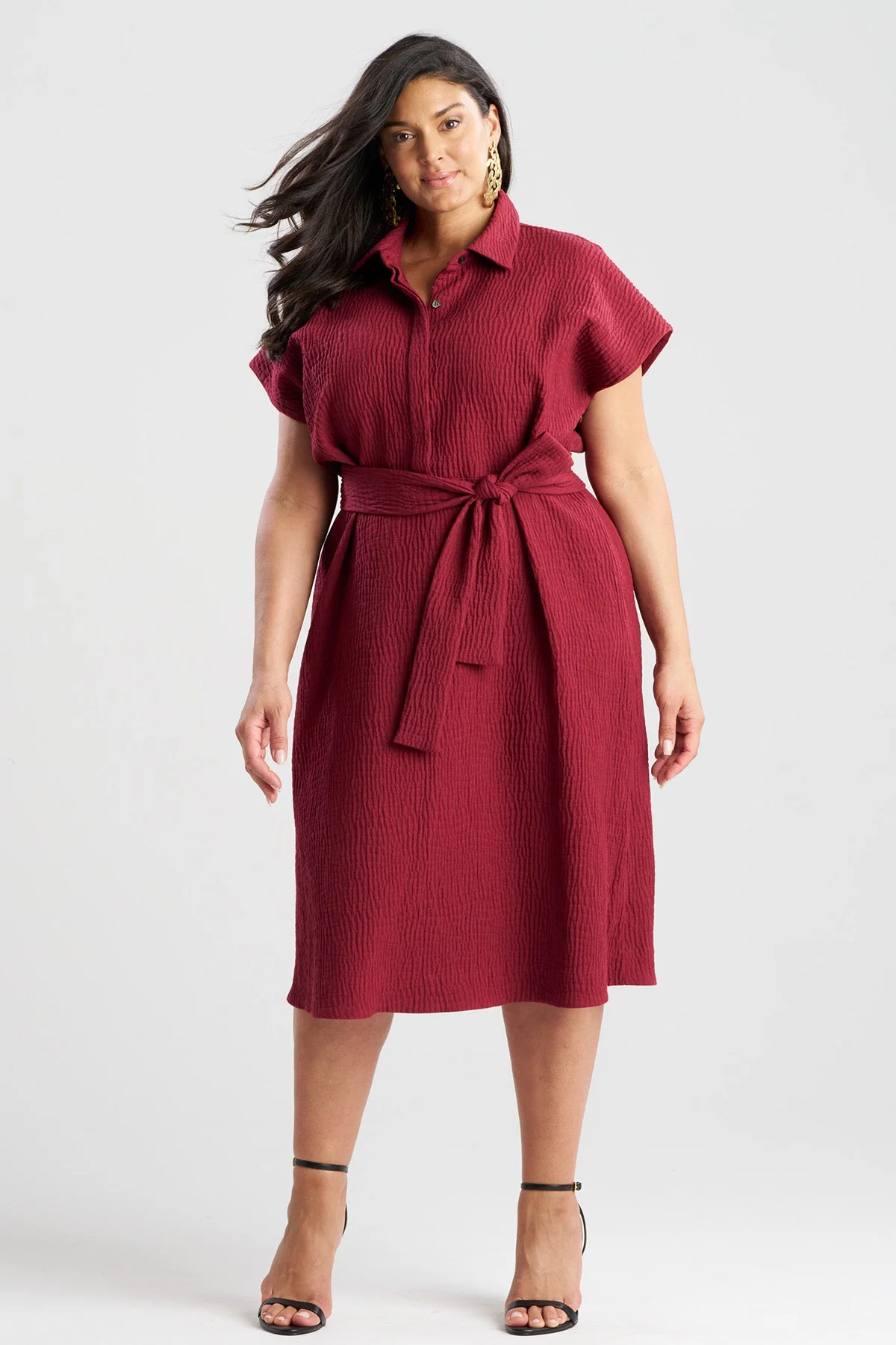Textured Cotton Jacquard Shirtdress - Image 4