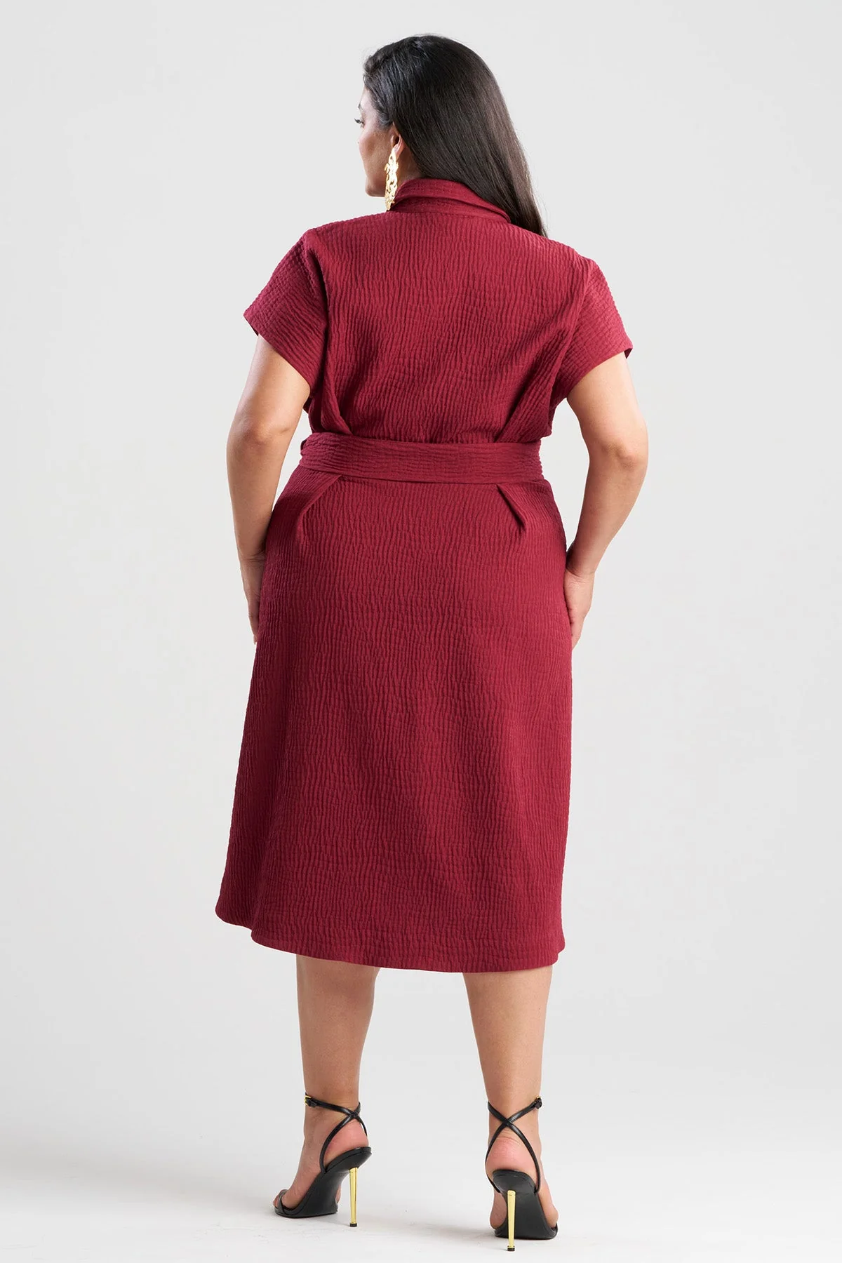 Textured Cotton Jacquard Shirtdress - Image 5