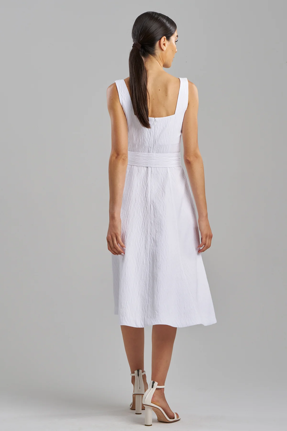Textured Jacquard Square Tank Dress - Image 2