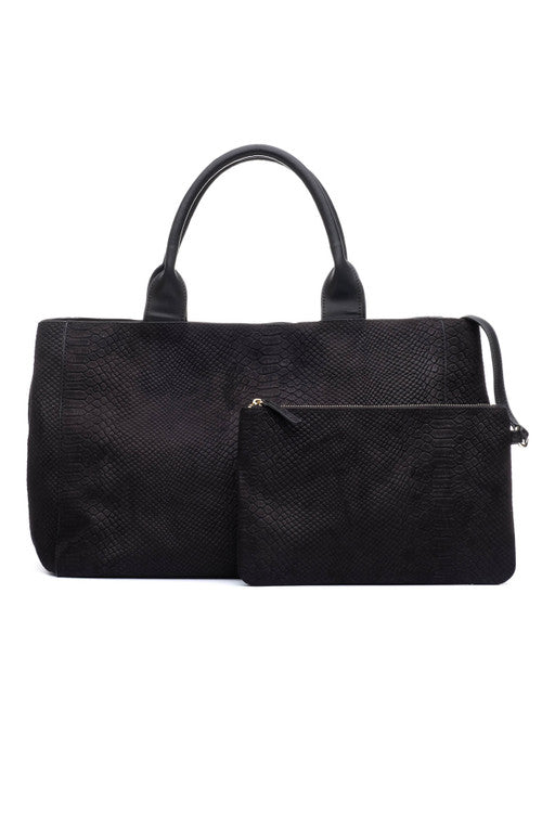 Textured Satchel Bag