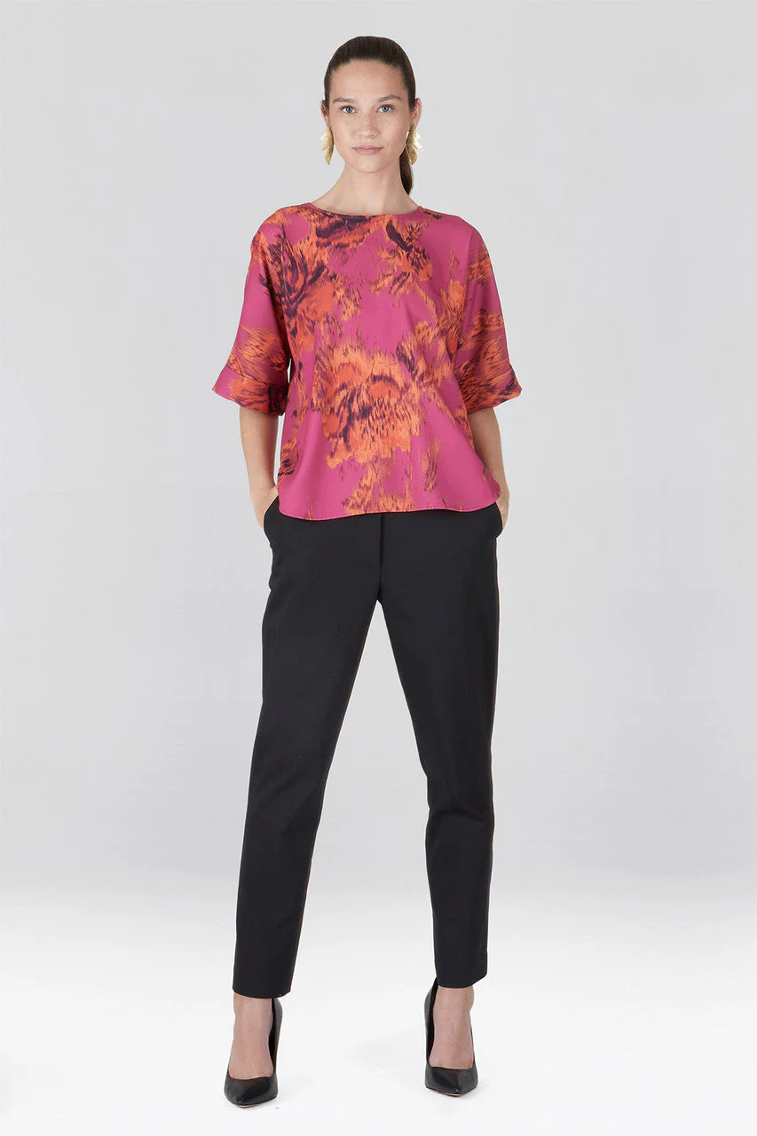 Tie-Dye Floral Crepe T-Shirt Top - Image 2