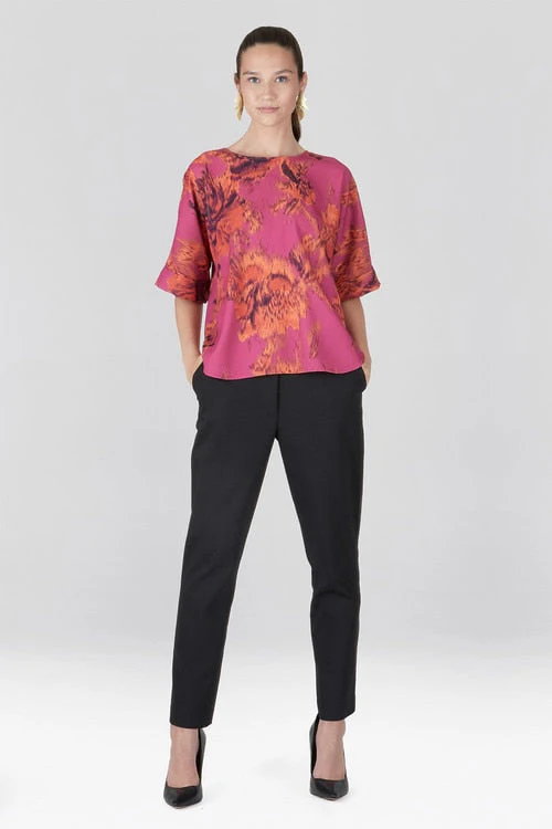 Tie-Dye Floral Crepe T-Shirt Top - Image 8