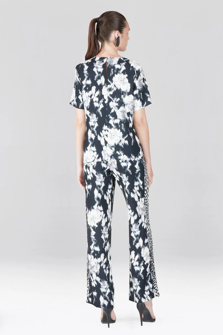 Tie-Dye Floral Fluid Crepe Pull On Pants - Image 4