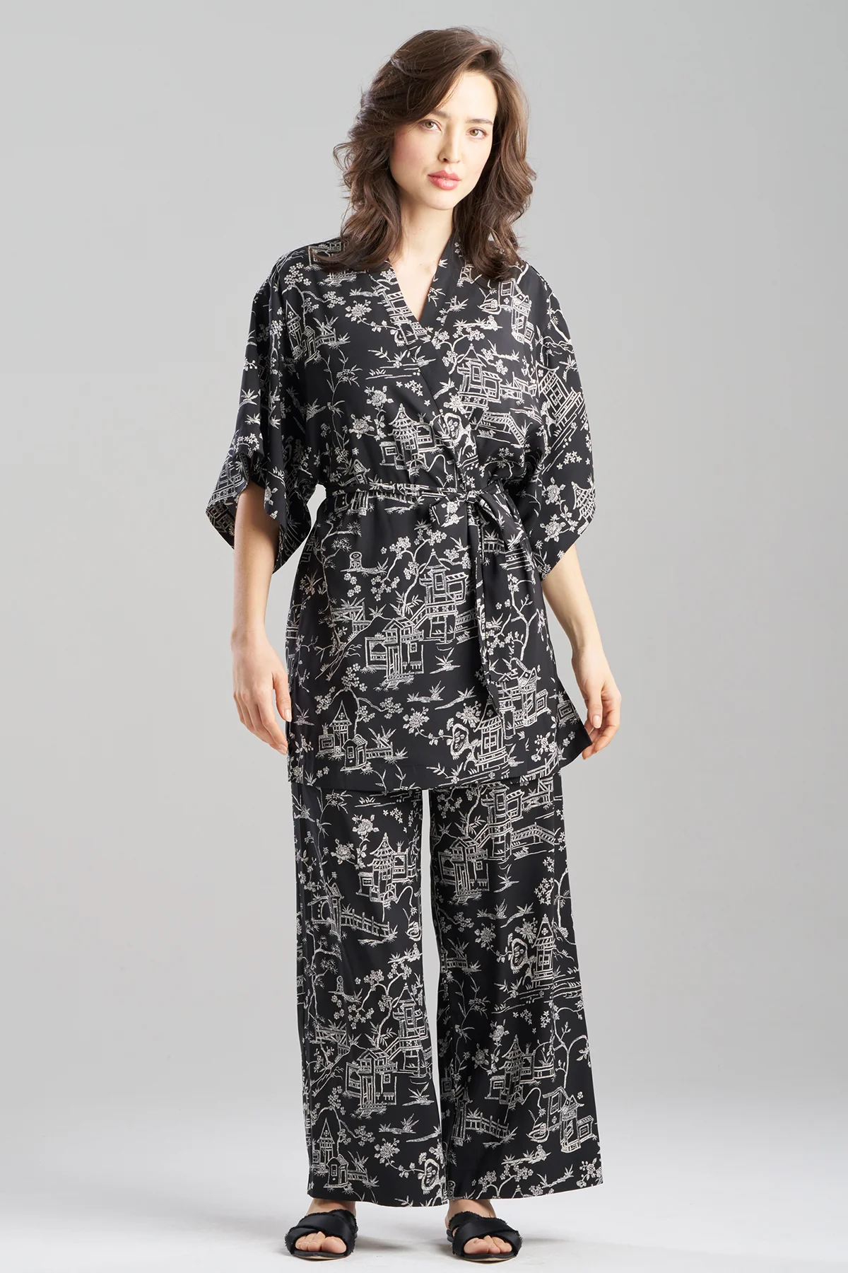 Toile Printed Satin Wrap - Image 2