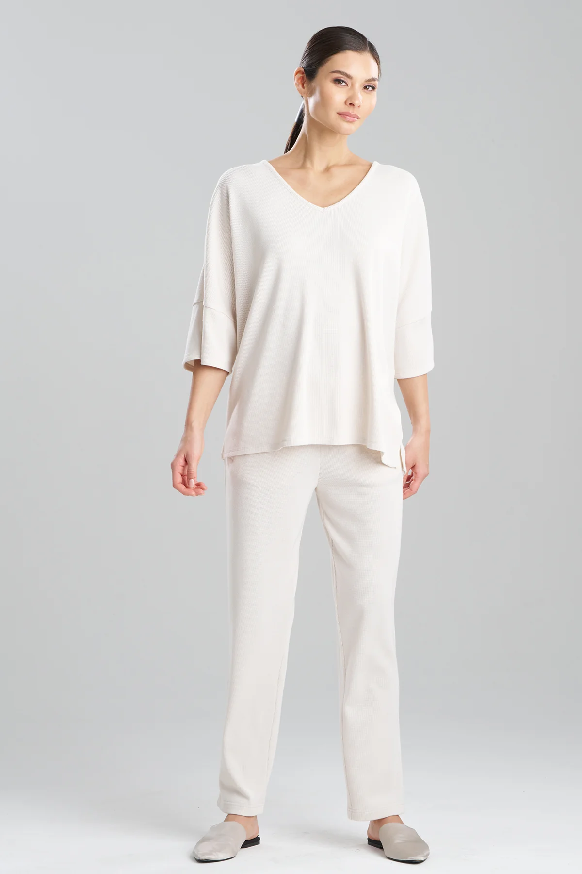 Tranquility Waffle V-Neck Top