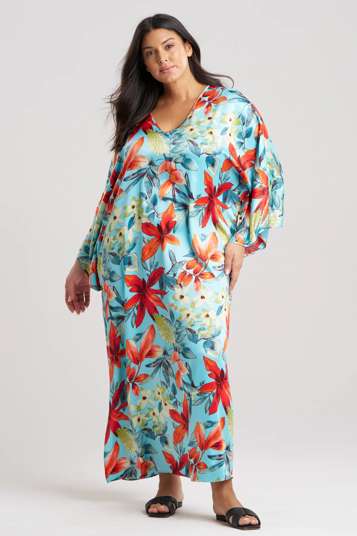 Tropical Breeze Satin Caftan - Image 3