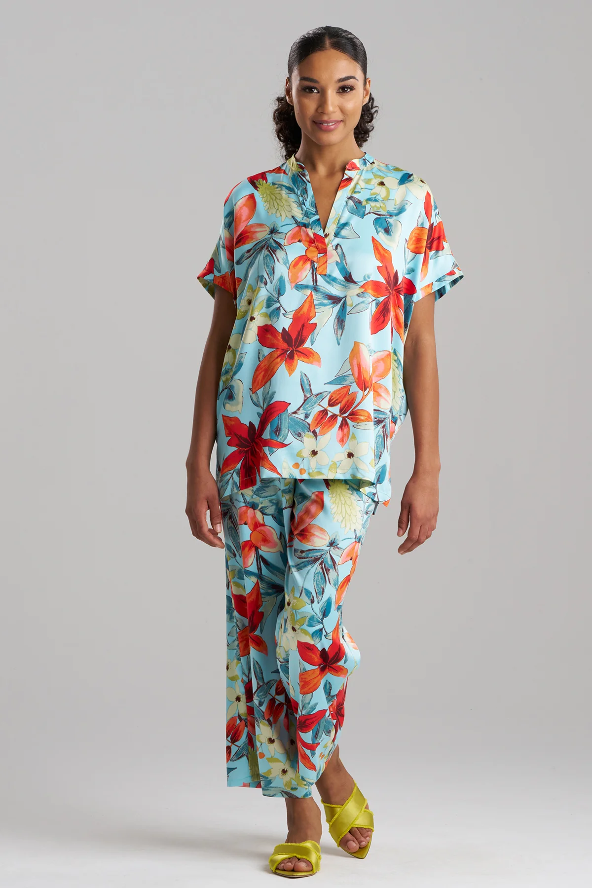 Tropical Breeze Satin Short Sleeve PJ