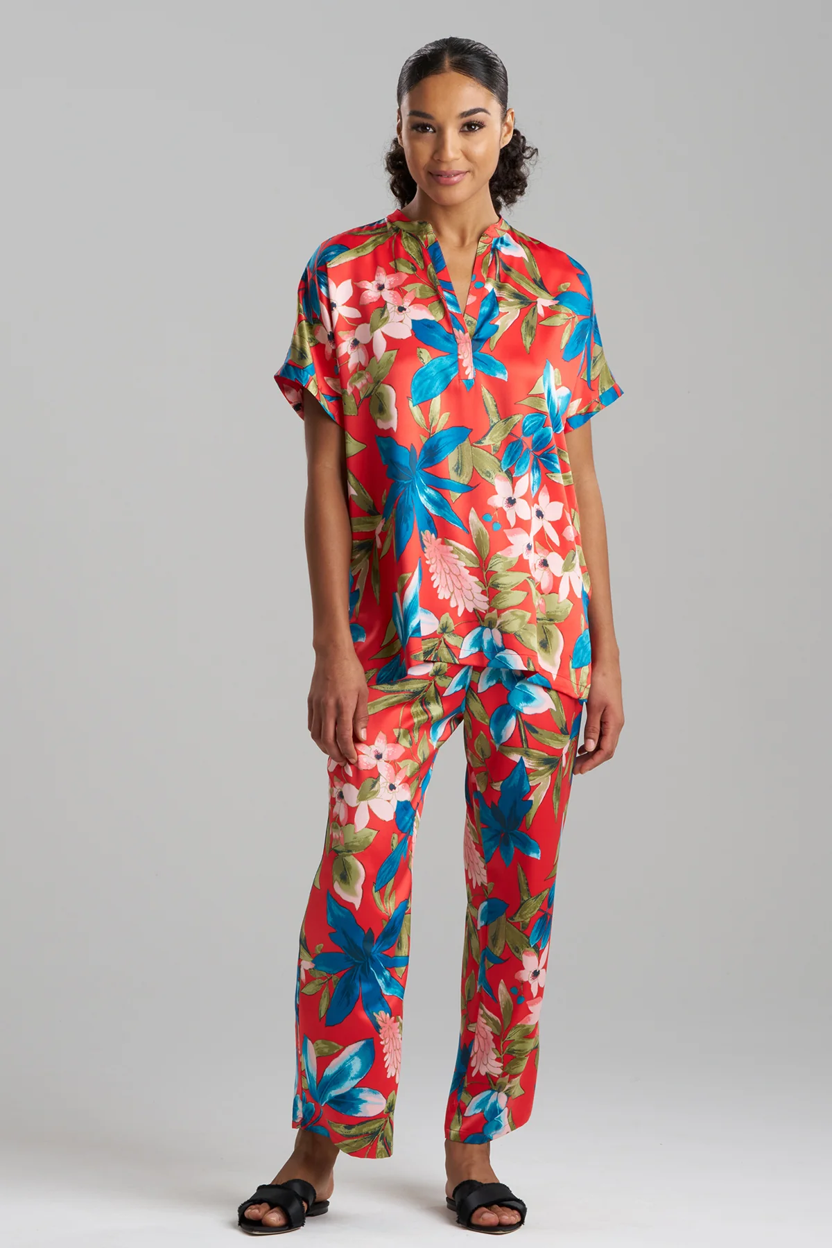 Tropical Breeze Satin Short Sleeve PJ