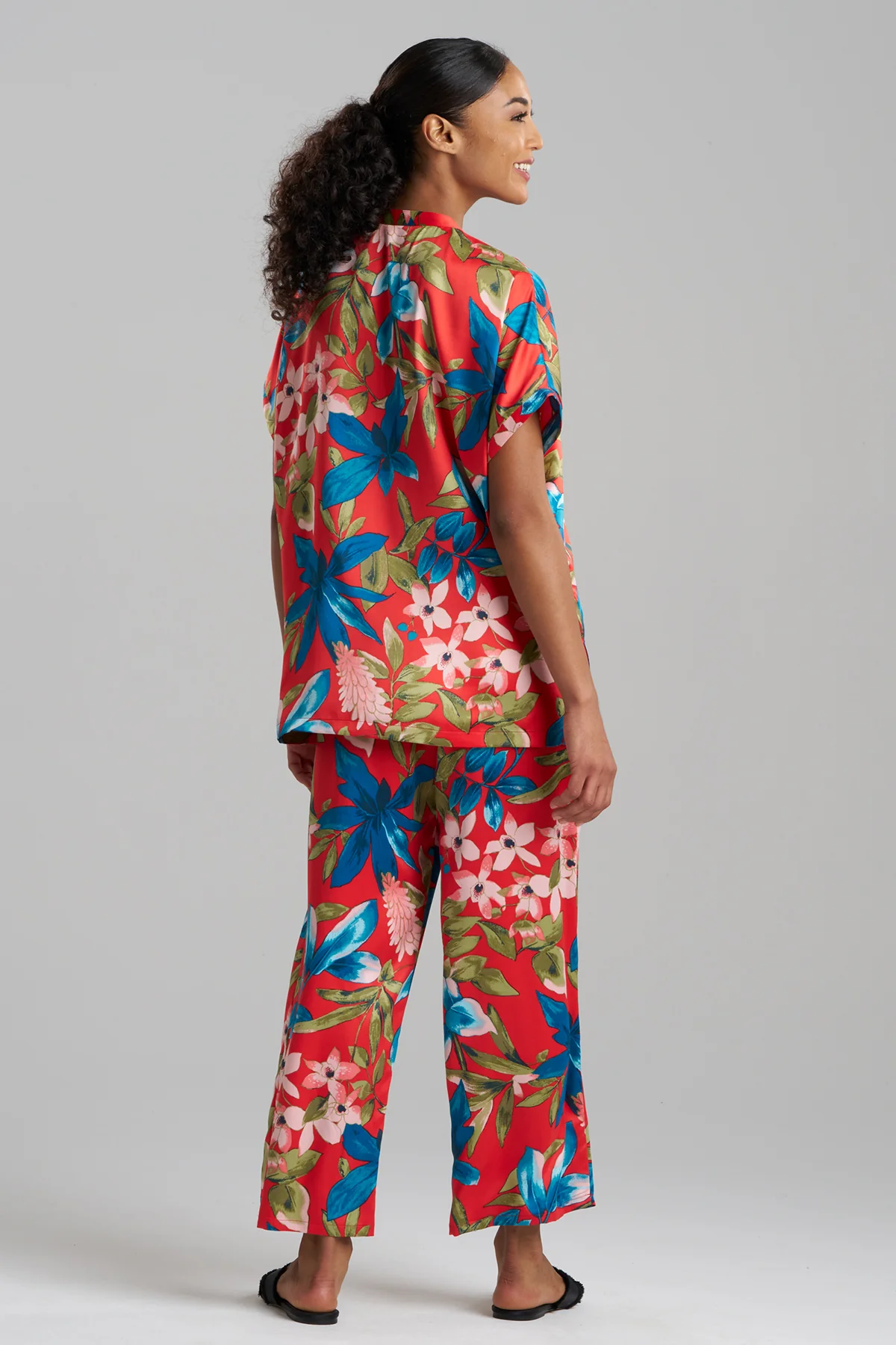 Tropical Breeze Satin Short Sleeve PJ - Image 2