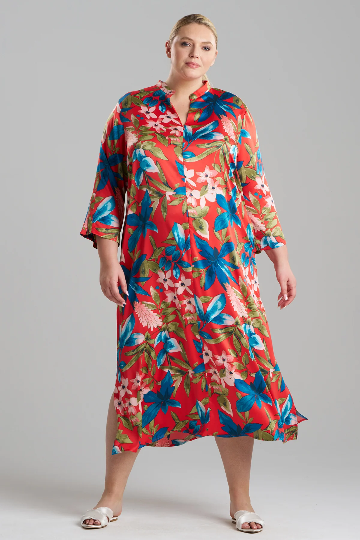 Tropical Breeze Satin Zip Caftan - Image 3