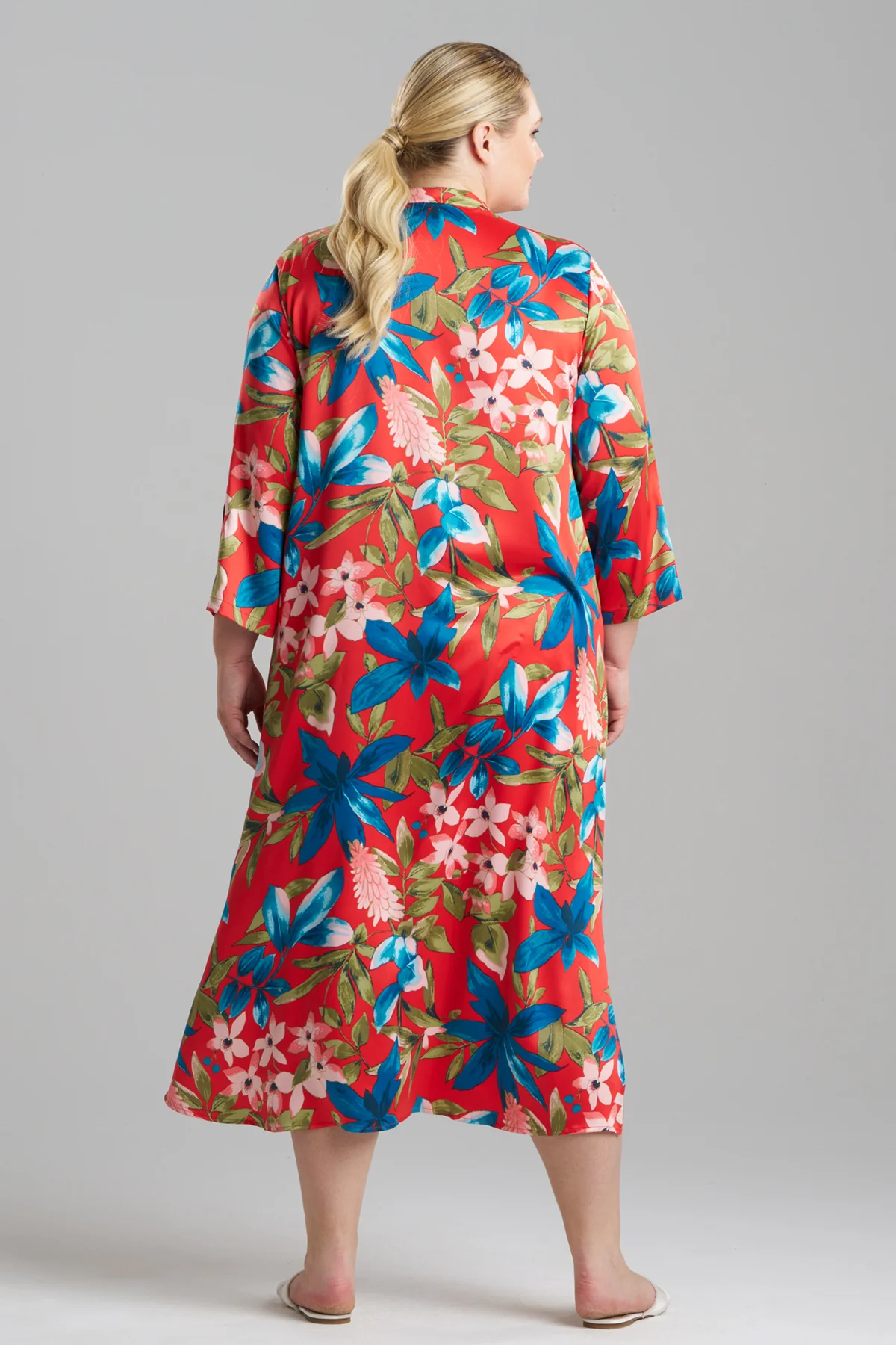 Tropical Breeze Satin Zip Caftan - Image 4